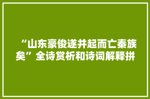 “山东豪俊遂并起而亡秦族矣”全诗赏析和诗词解释拼音翻译 “山东豪俊遂并起而亡秦族矣”全诗赏析和诗词解释拼音翻译
