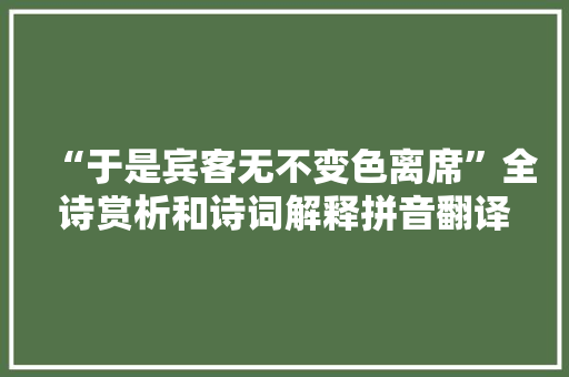 “于是宾客无不变色离席”全诗赏析和诗词解释拼音翻译