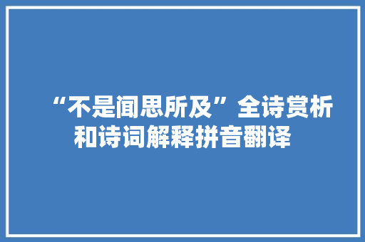 “不是闻思所及”全诗赏析和诗词解释拼音翻译