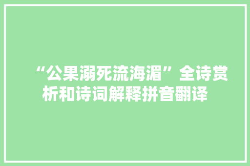 “公果溺死流海湄”全诗赏析和诗词解释拼音翻译