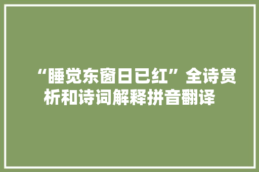 “睡觉东窗日已红”全诗赏析和诗词解释拼音翻译