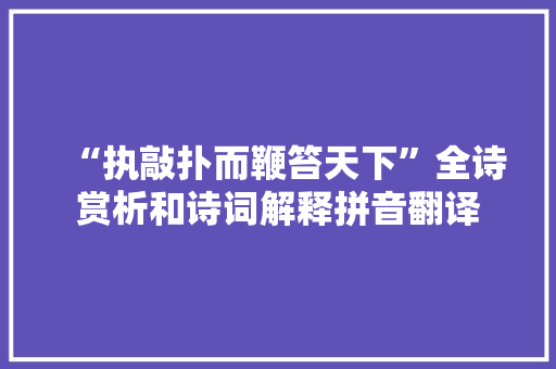 “执敲扑而鞭笞天下”全诗赏析和诗词解释拼音翻译