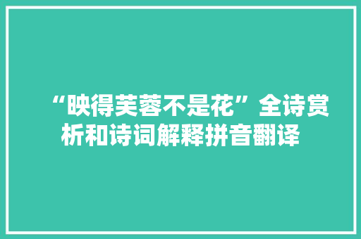 “映得芙蓉不是花”全诗赏析和诗词解释拼音翻译