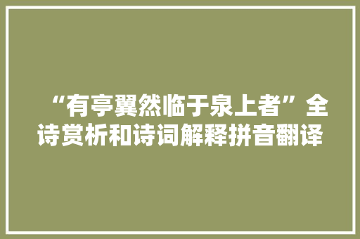“有亭翼然临于泉上者”全诗赏析和诗词解释拼音翻译