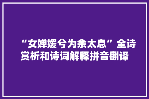 “女婵媛兮为余太息”全诗赏析和诗词解释拼音翻译