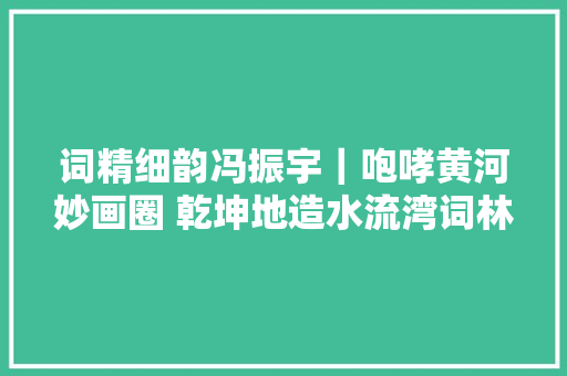 词精细韵冯振宇｜咆哮黄河妙画圈 乾坤地造水流湾词林正韵