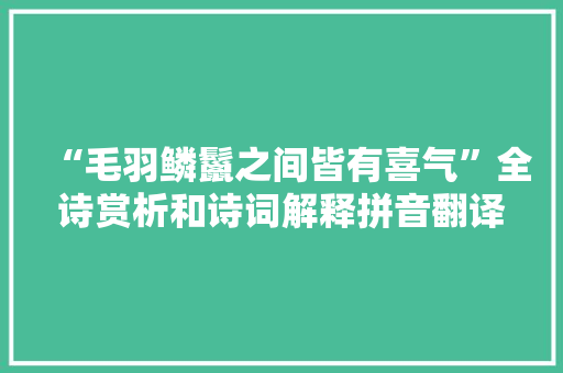 “毛羽鳞鬣之间皆有喜气”全诗赏析和诗词解释拼音翻译