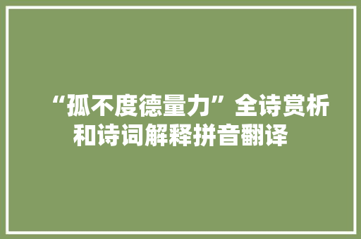 “孤不度德量力”全诗赏析和诗词解释拼音翻译