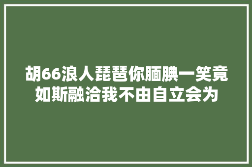 胡66浪人琵琶你腼腆一笑竟如斯融洽我不由自立会为