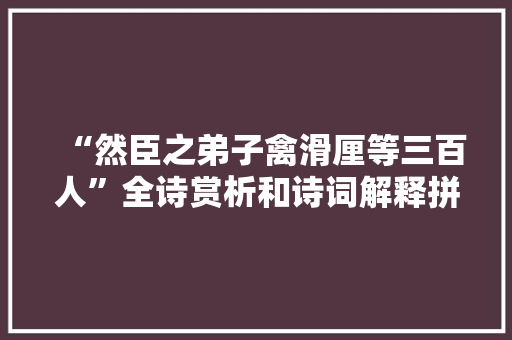 “然臣之弟子禽滑厘等三百人”全诗赏析和诗词解释拼音翻译